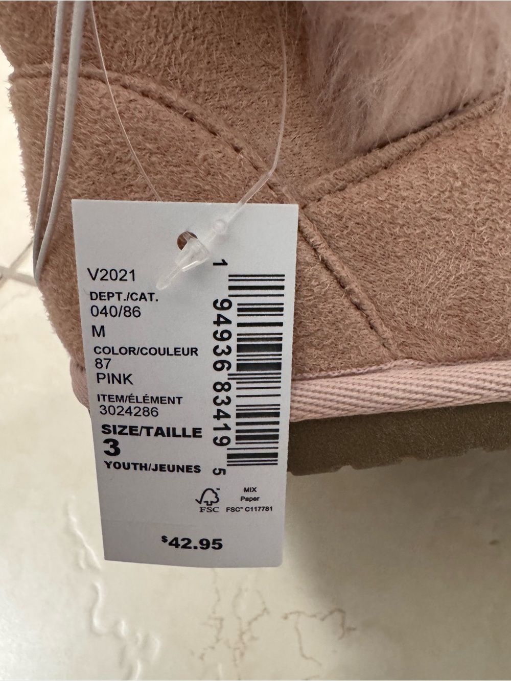 The Children's Place Blush Faux-Fur Suede Girls' Boot - Picture 4 of 7